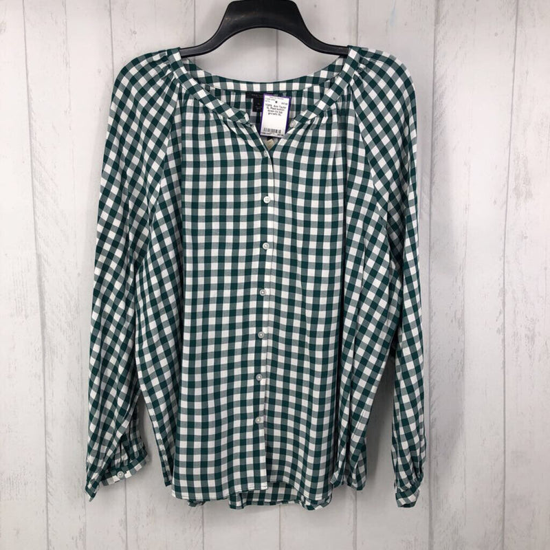 XL Plaid button down l/s top