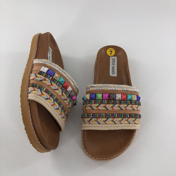 7 Woven jeweled slides