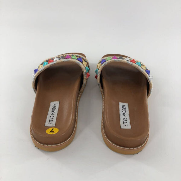 7 Woven jeweled slides