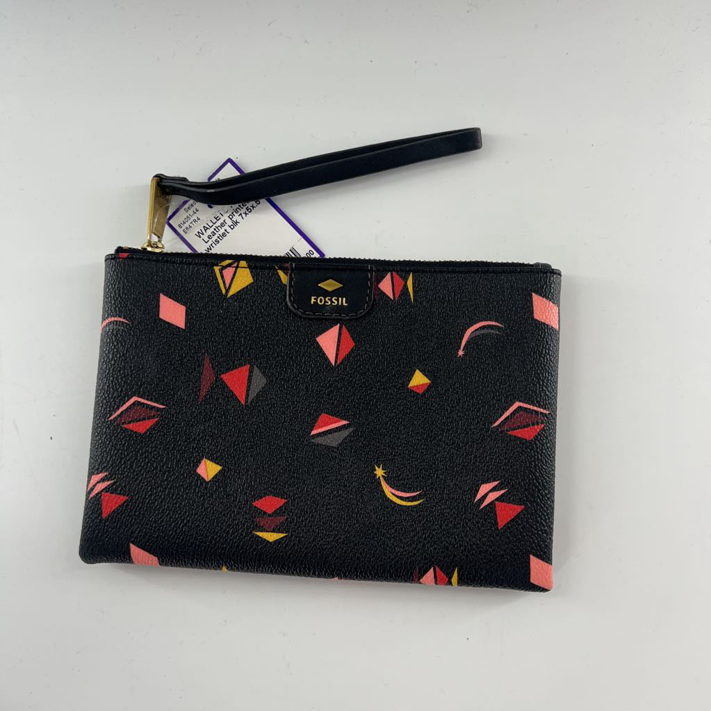 Leather printed wristlet