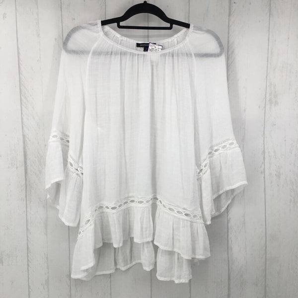 1x lace trim ruffle hem top