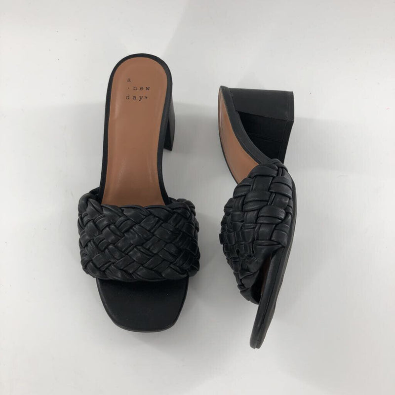 Woven block heel sandal