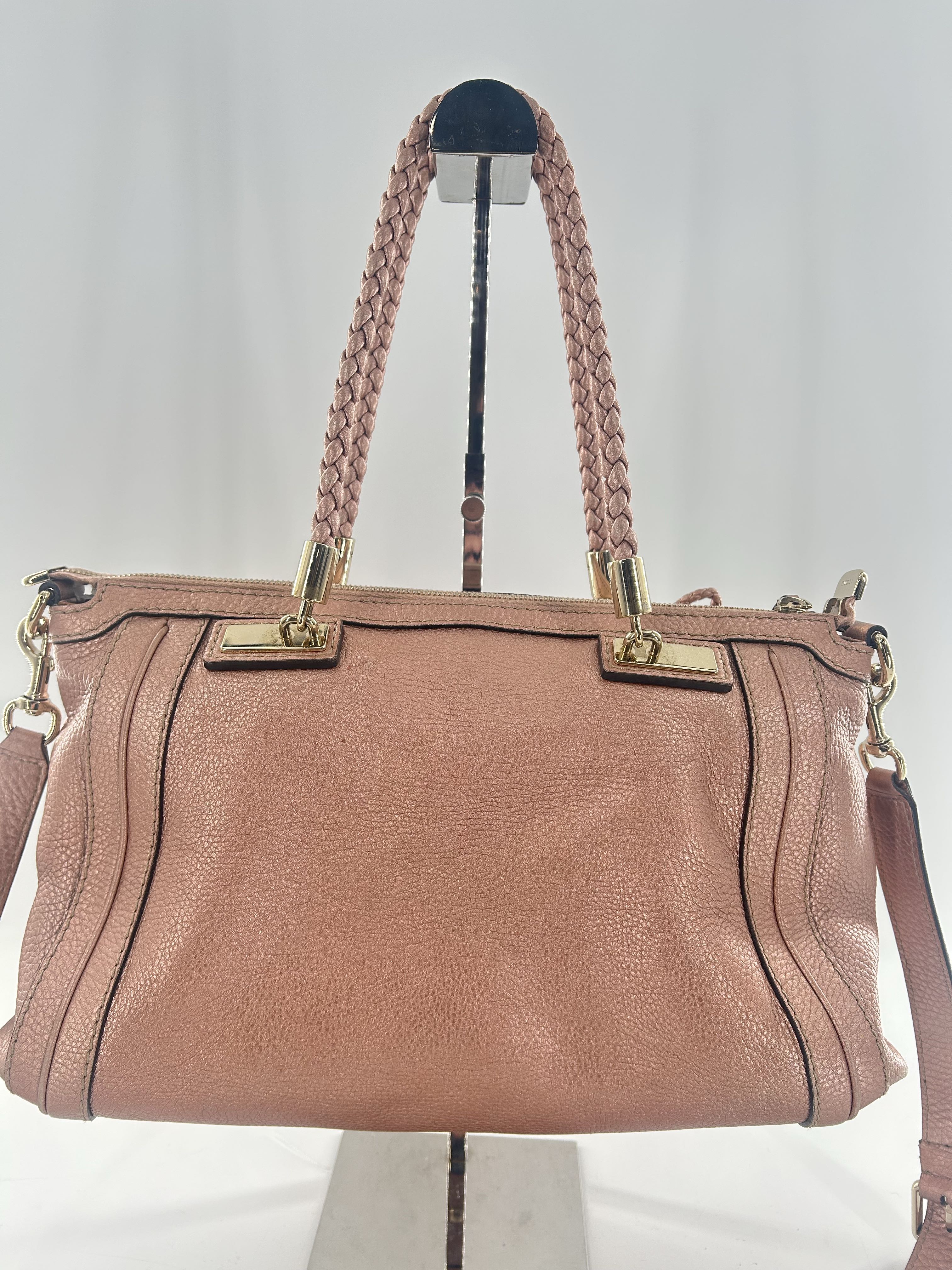 Gucci Metallic Pebbled Calfskin Bella Satchel
