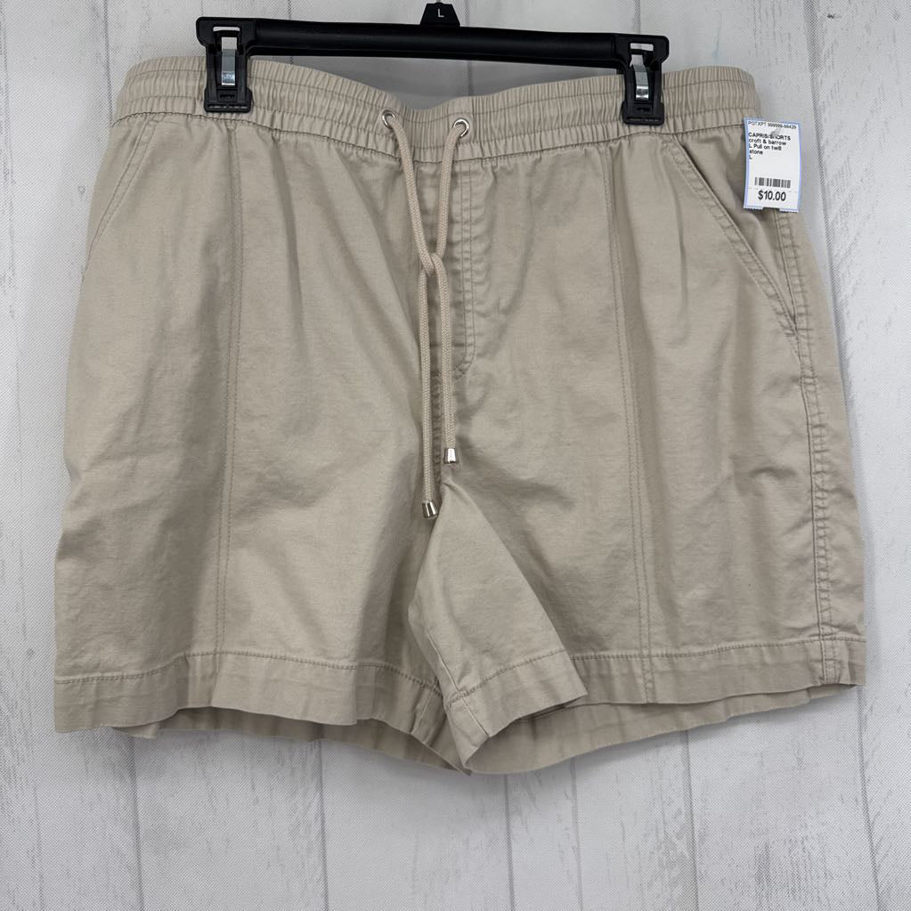 L Pull on twill shorts