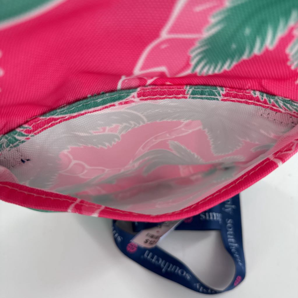 Tropical print cloth crossbody pouch