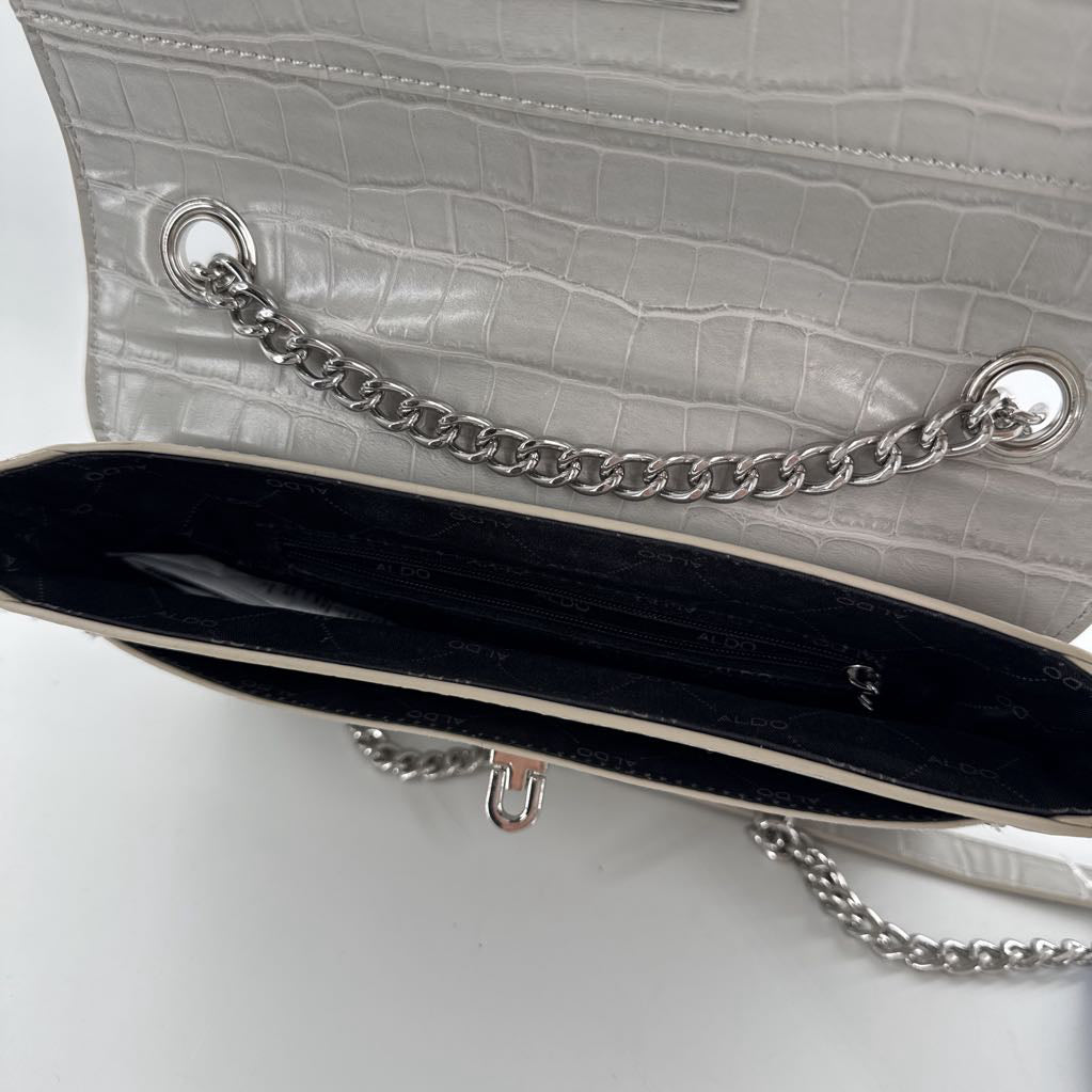 croc embossed chain strap crossbody