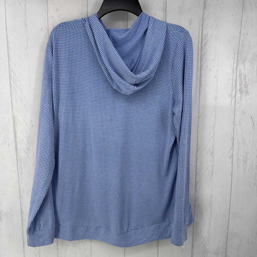 L Plaid hooded l/s pullover