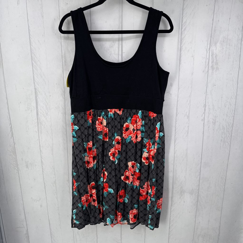 1X Flo print slvls dress