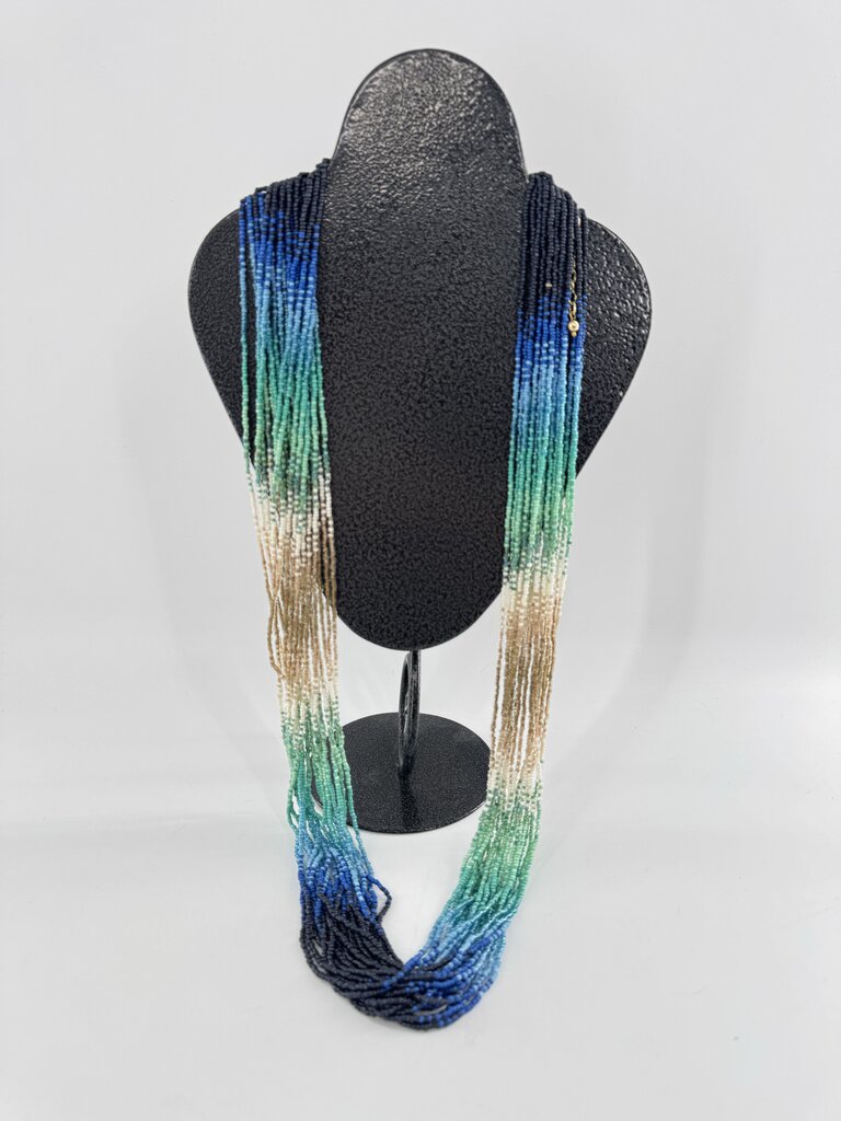 R69 19" Multi color beaded necklace