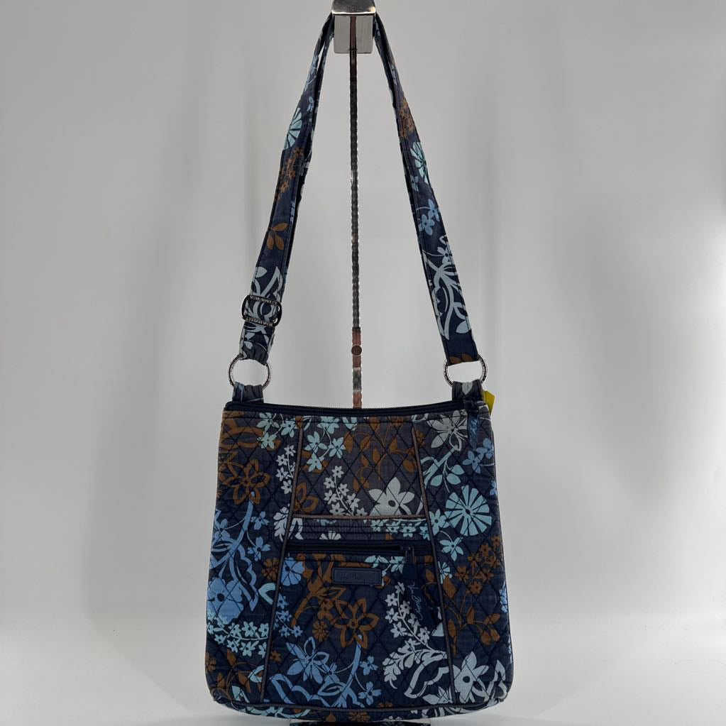 quilted leaf print crossbody