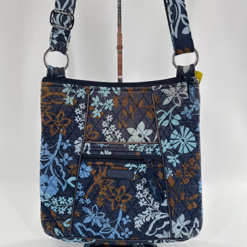 quilted leaf print crossbody