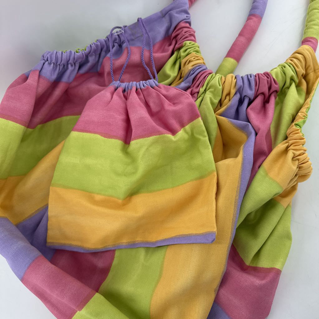 striped 2Pc beach bag