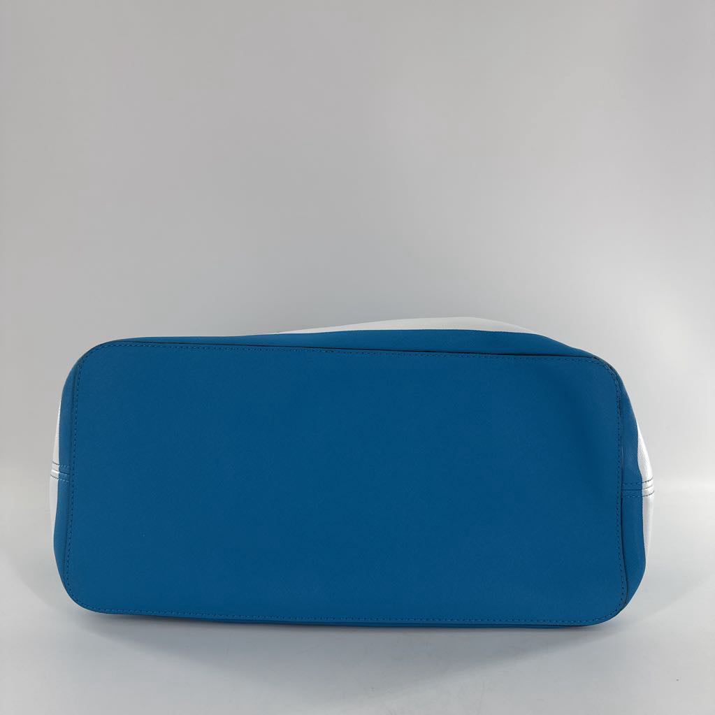 leather striped tote