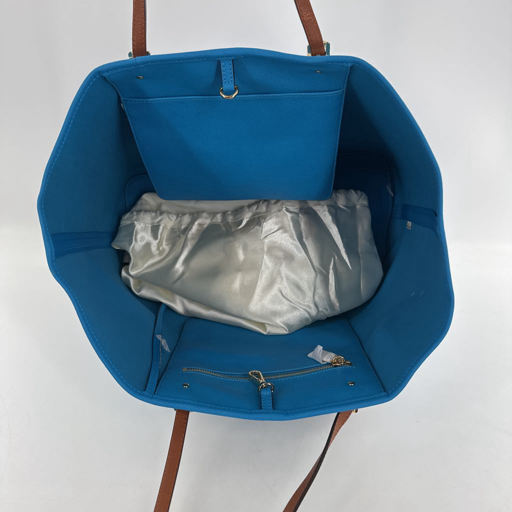 leather striped tote