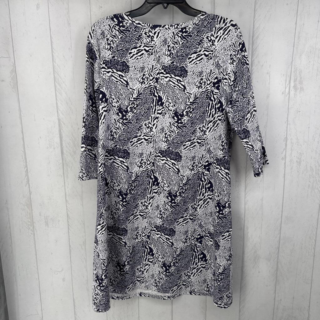 XL elbow slv print dress