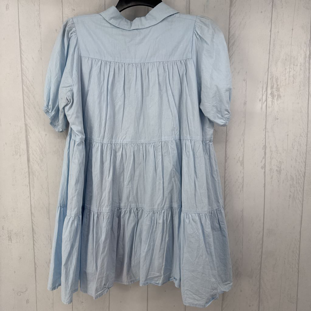 L button down tiered s/s top