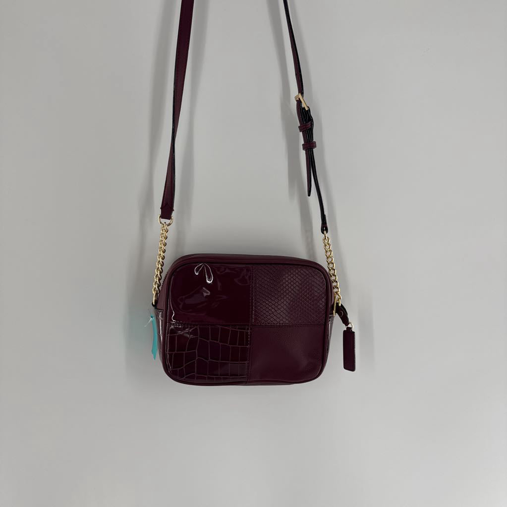 vegan leather embossed crossbody