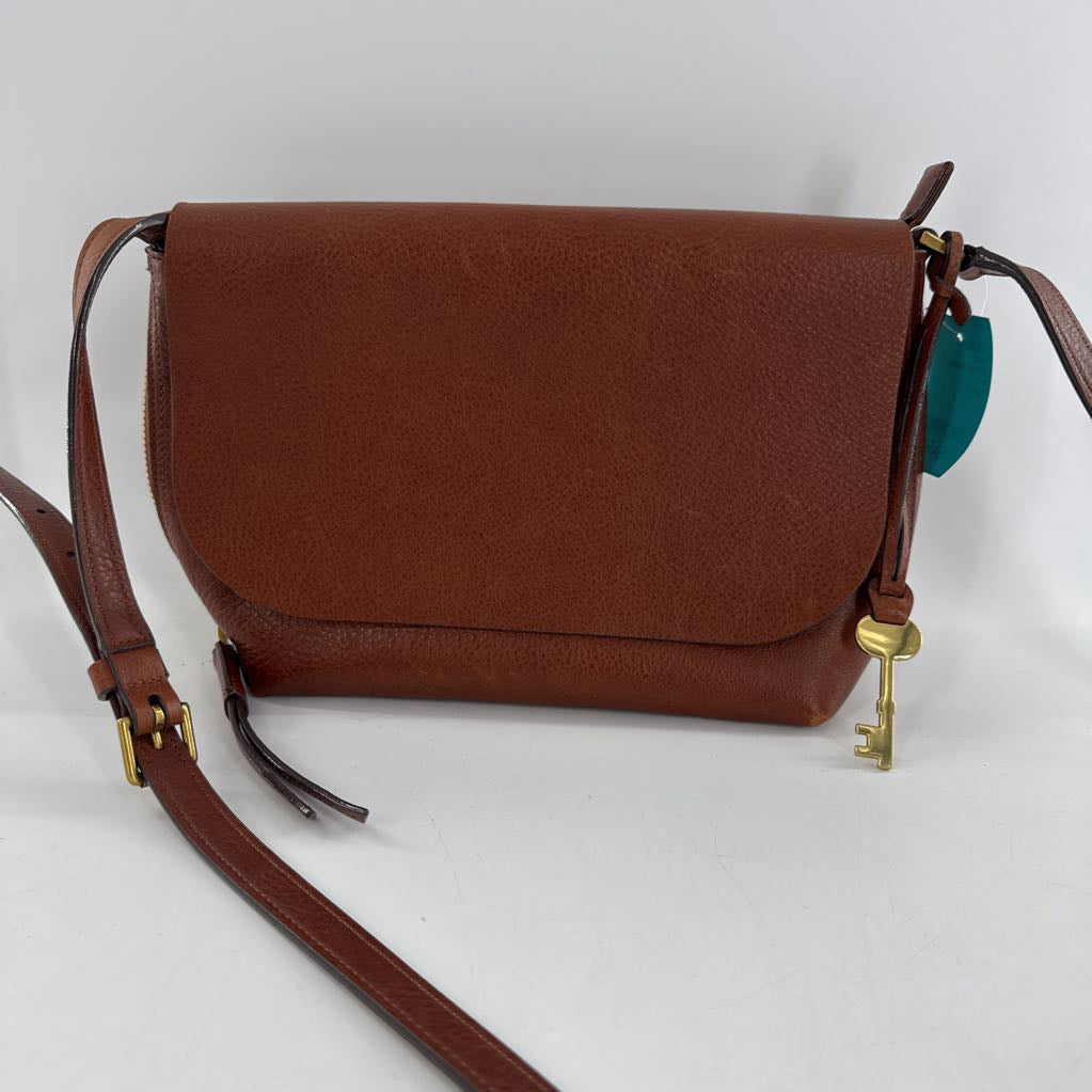 vintage leather front flap crossbody