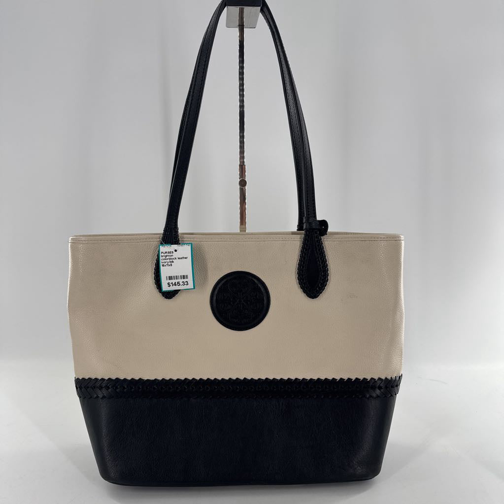 colorblock leather satchel