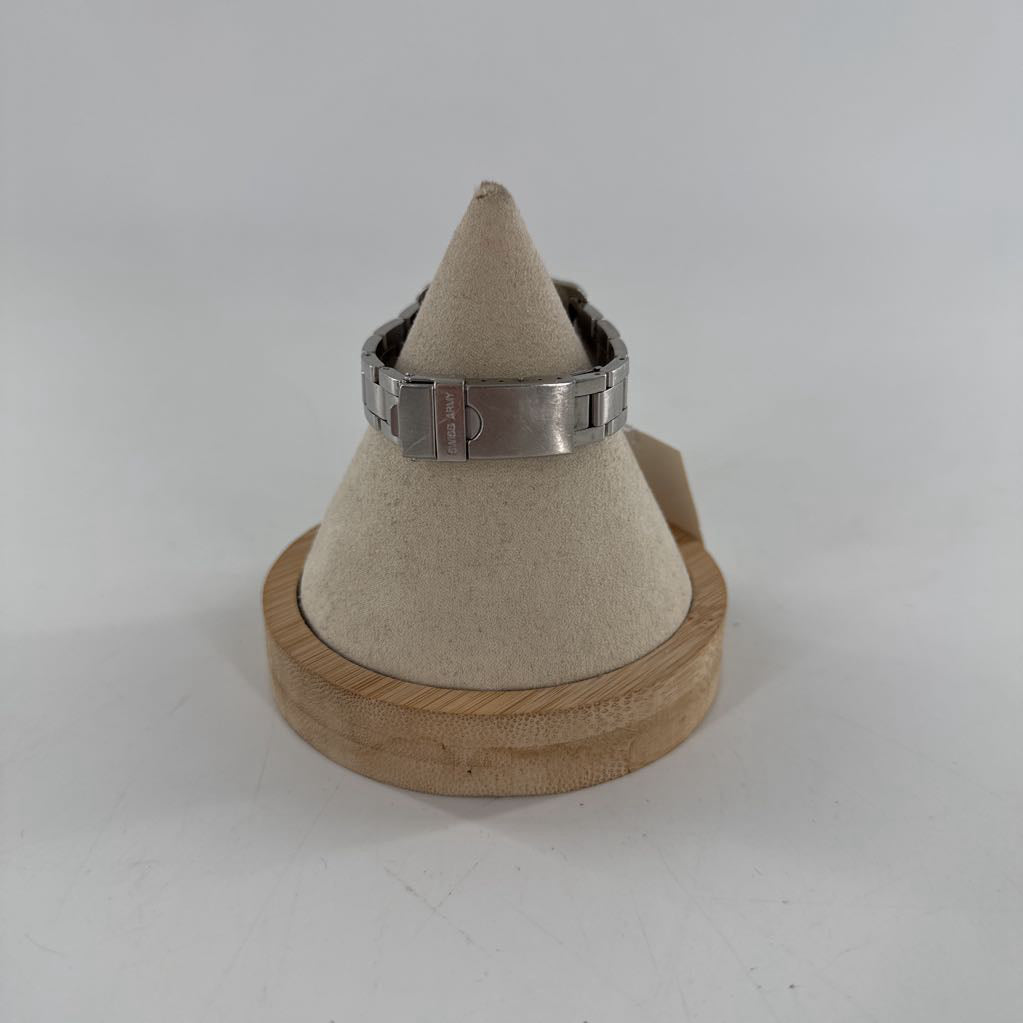 silvertone round face watch