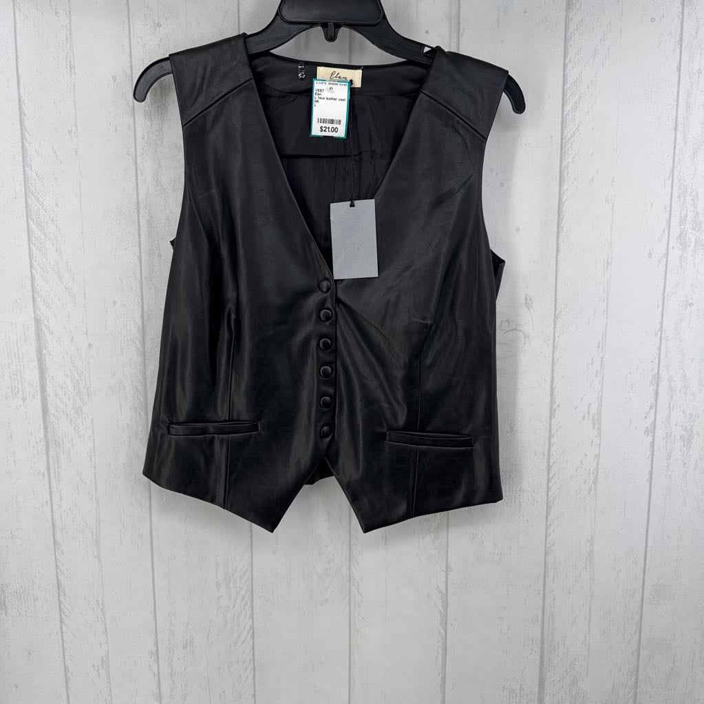 L faux leather vest