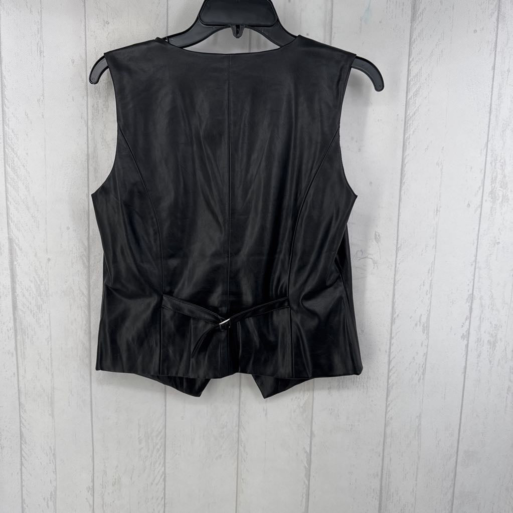 L faux leather vest