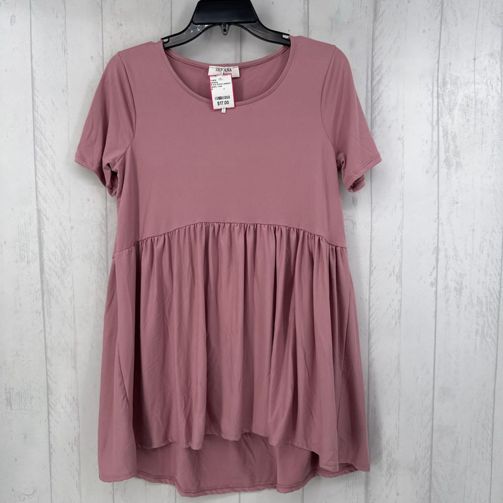 S s/s hi-low peplum top