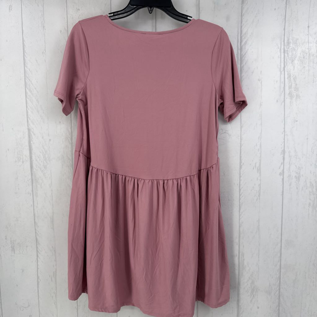 S s/s hi-low peplum top