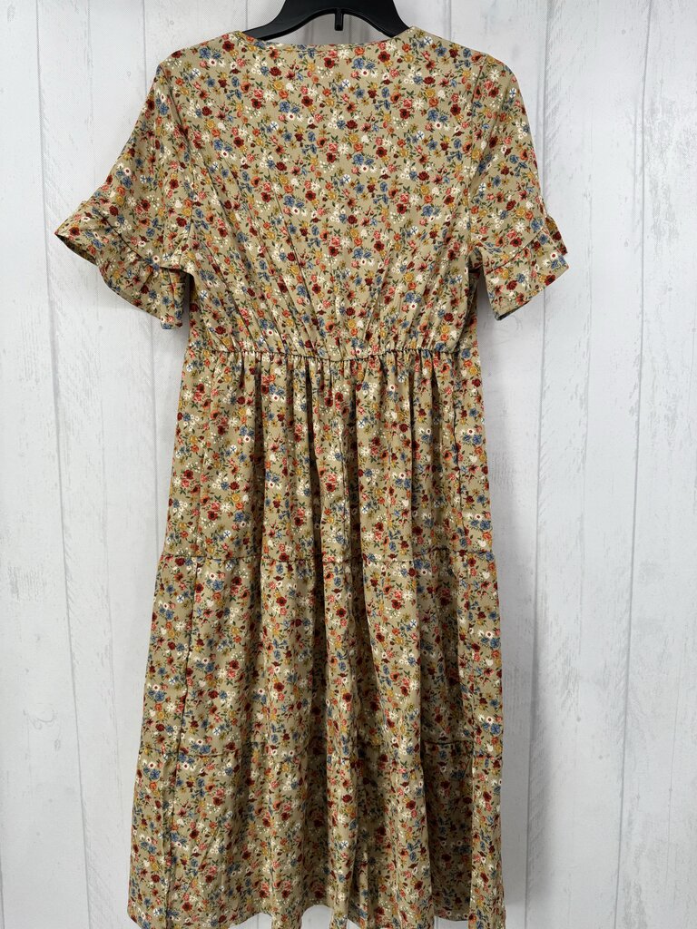 S s/s floral tiered ruffle maxi dress