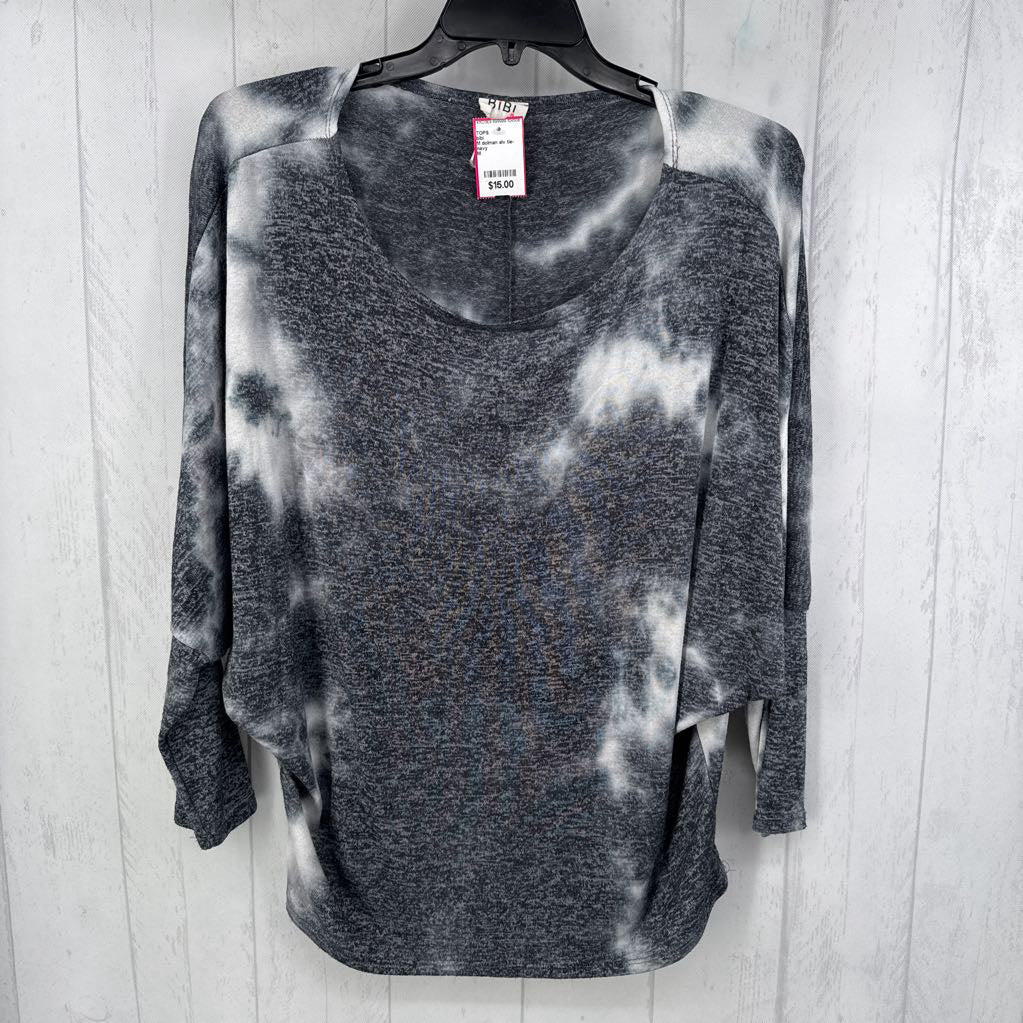 M dolman slv tie-dye top
