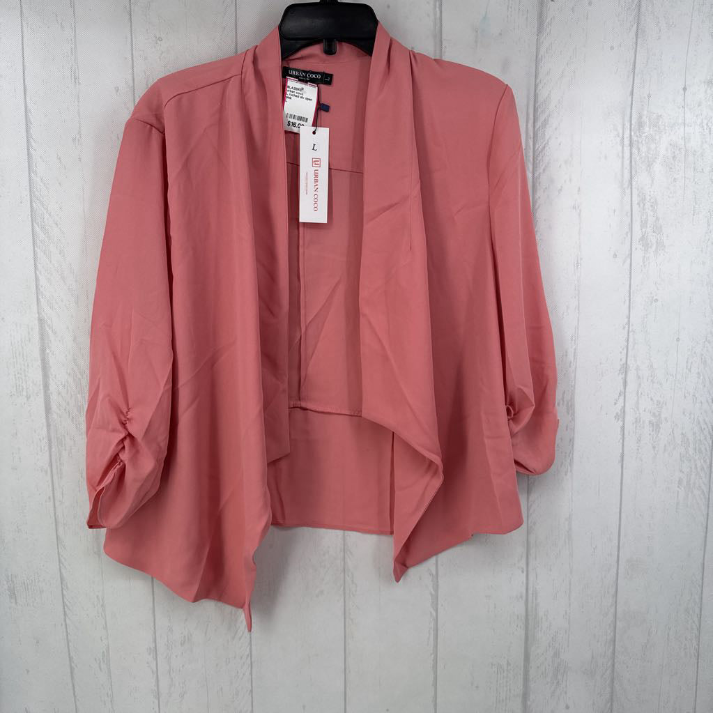 L ruched slv open blazer