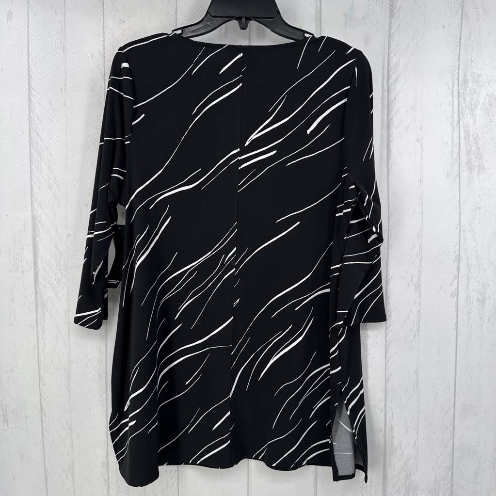 M/P printed elbow slv tunic