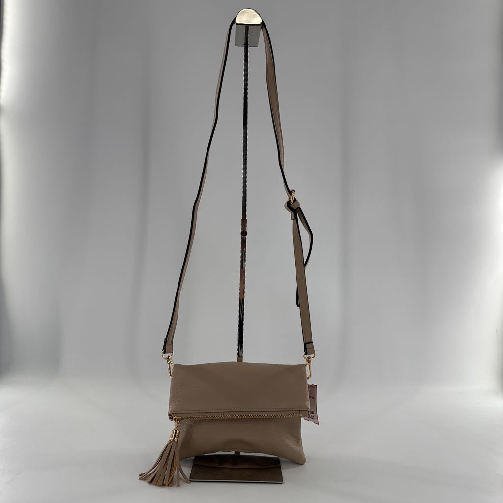 vegan leather fold-over crossbody