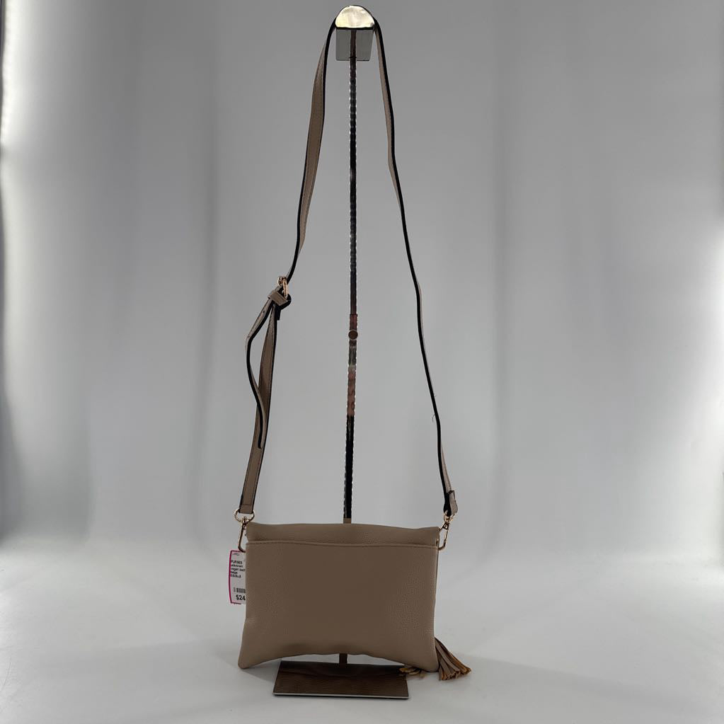 vegan leather fold-over crossbody