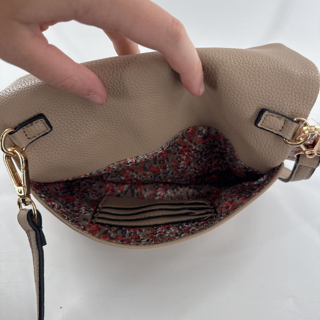 vegan leather fold-over crossbody