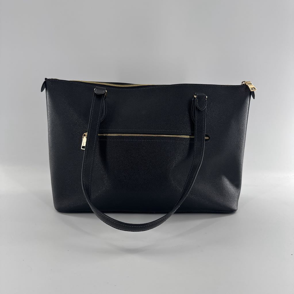 pebbled top zip tote