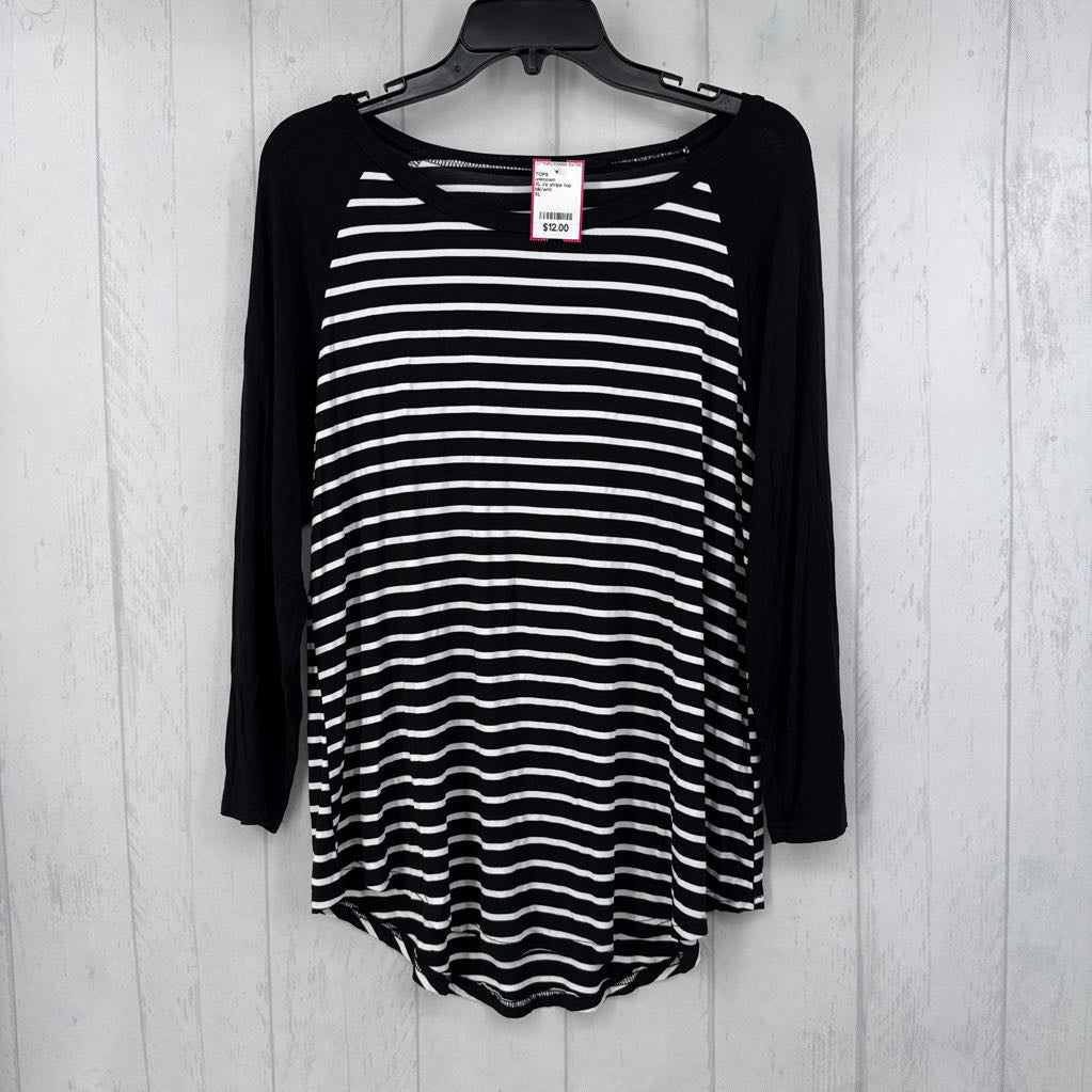 XL l/s stripe top
