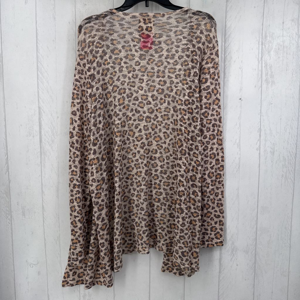 L/XL l/s animal print open cardigan