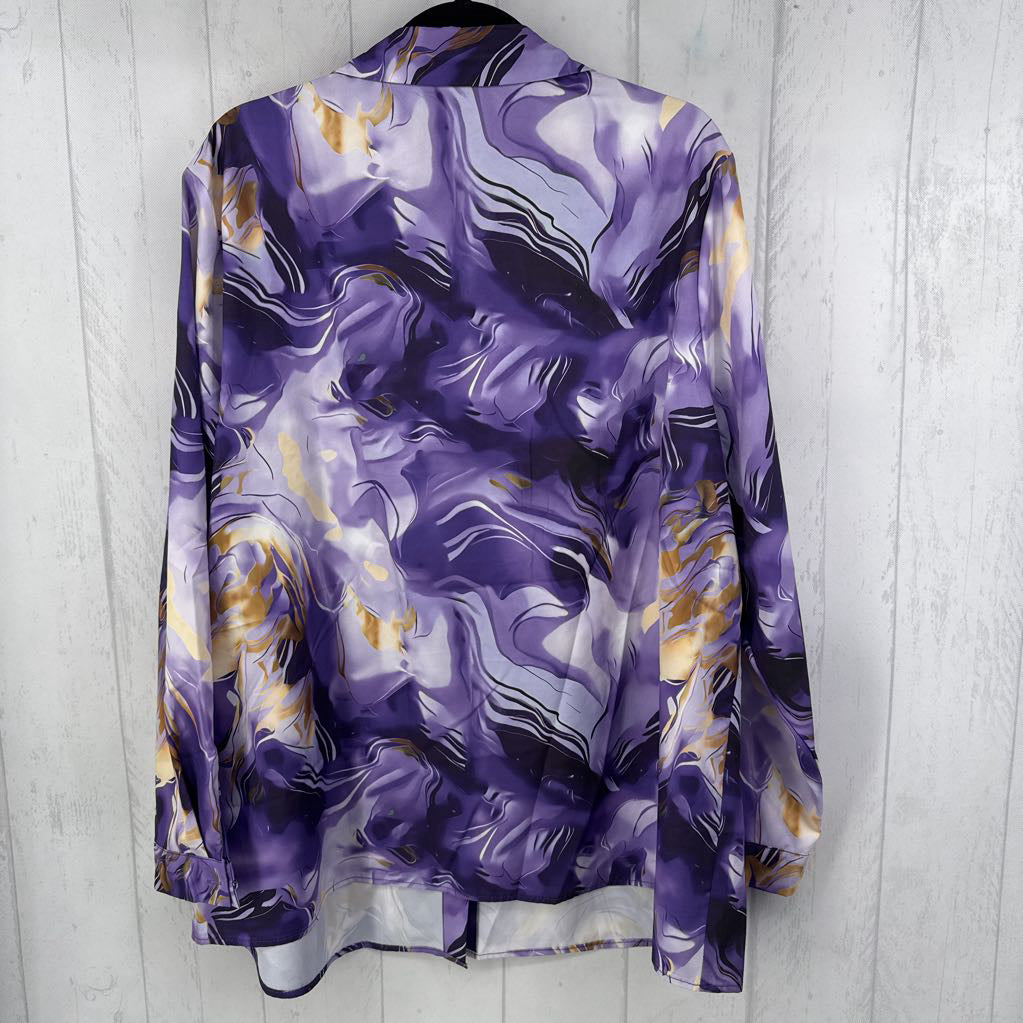 4xl l/s swirl print button shirt