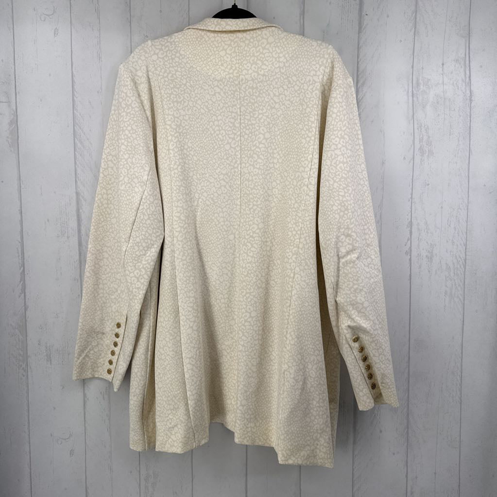 3x animal print button blazer