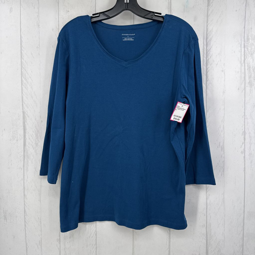 L v-neck 3/4 slv top
