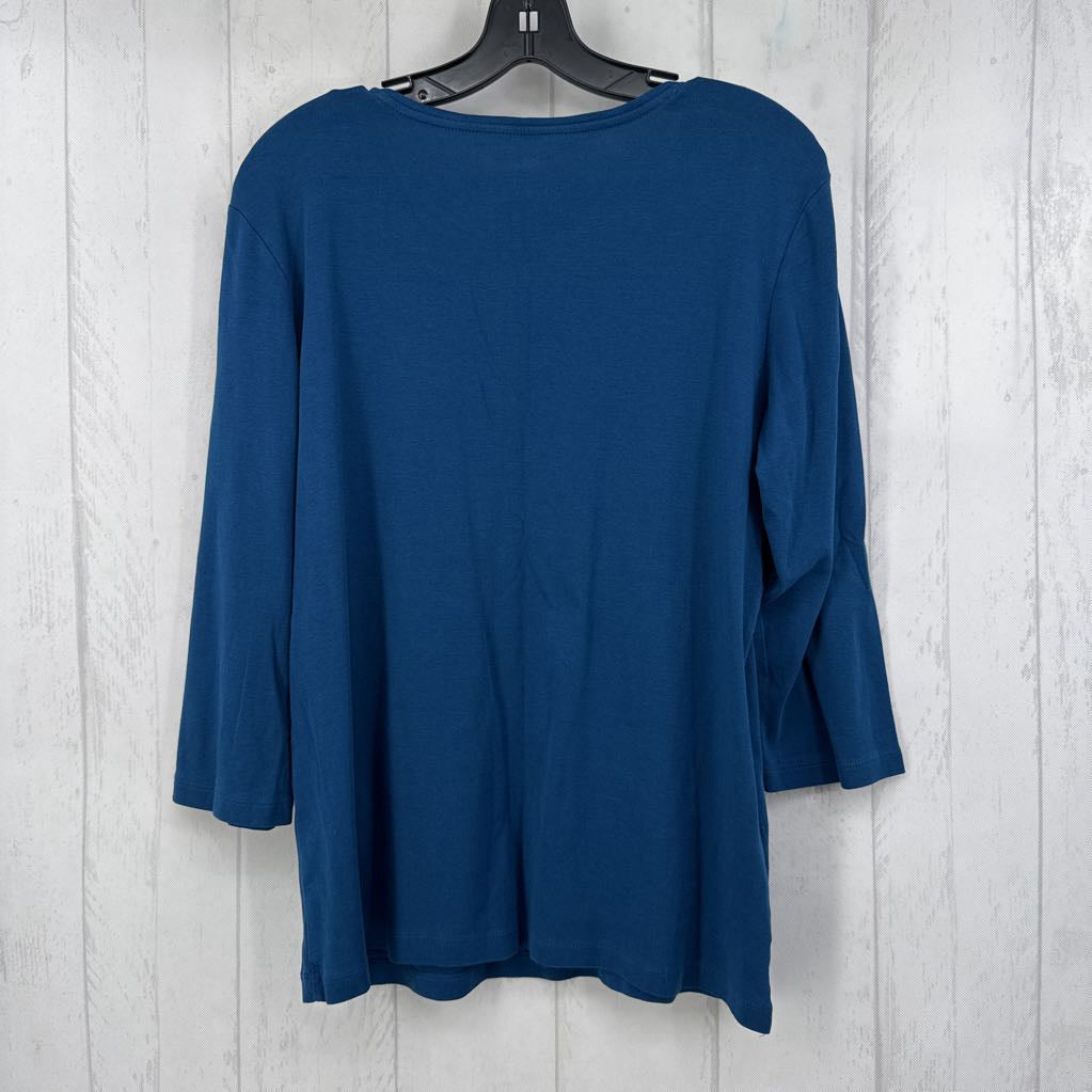 L v-neck 3/4 slv top