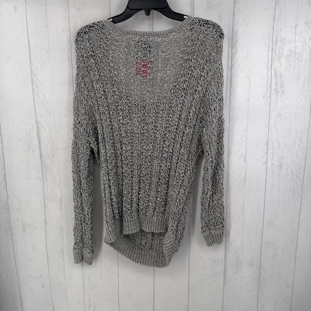 L l/s open knit scoop neck sweater