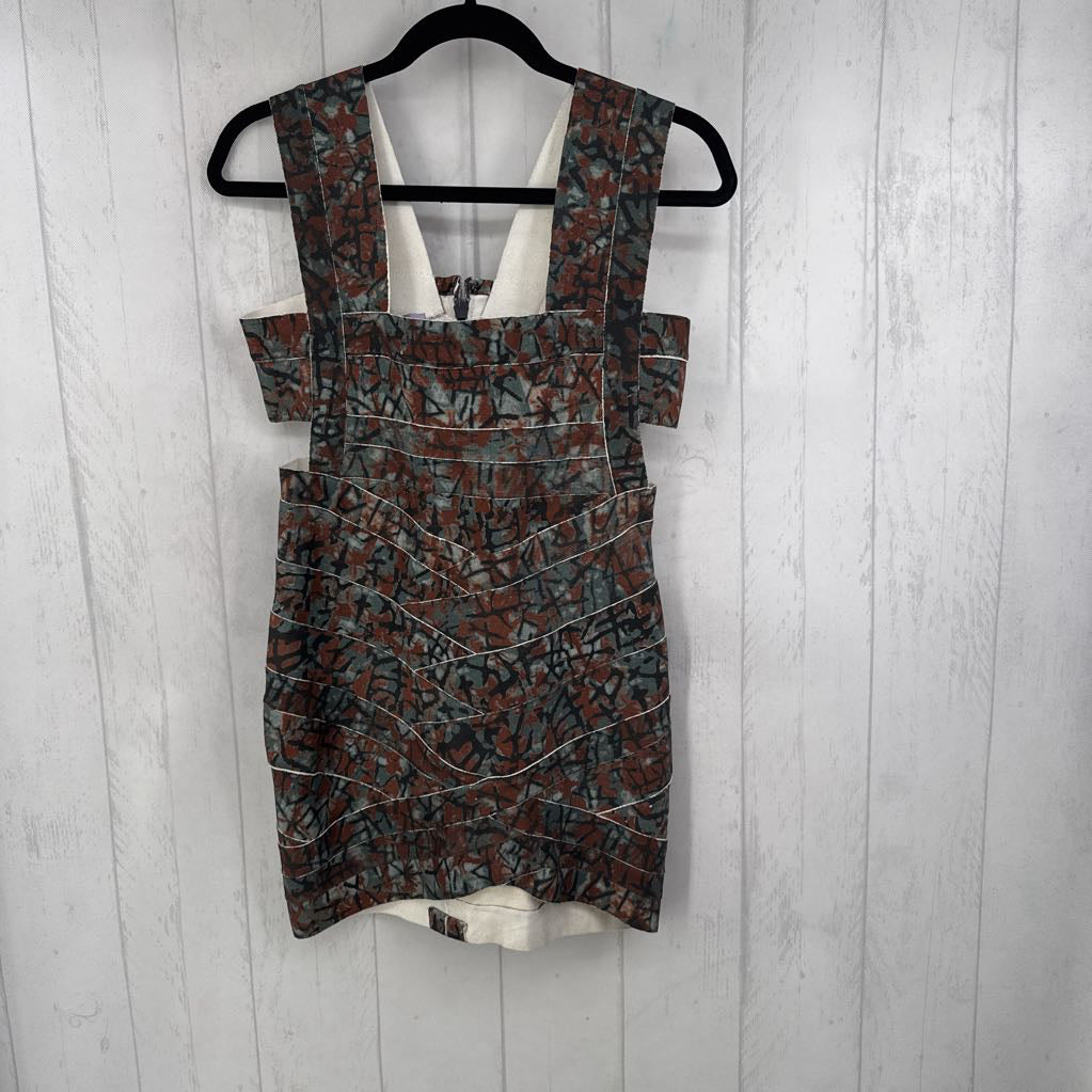 S side cut out slvls mini dress