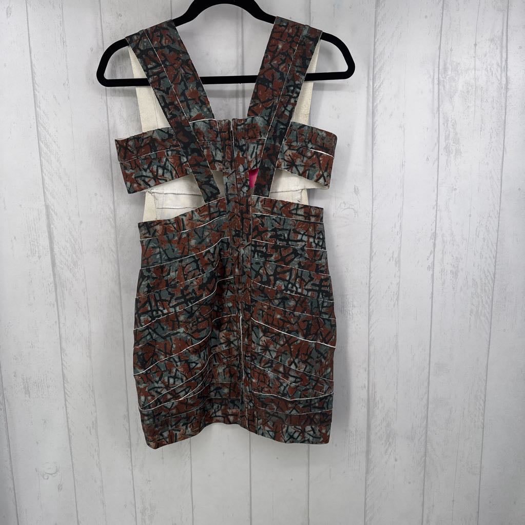 S side cut out slvls mini dress