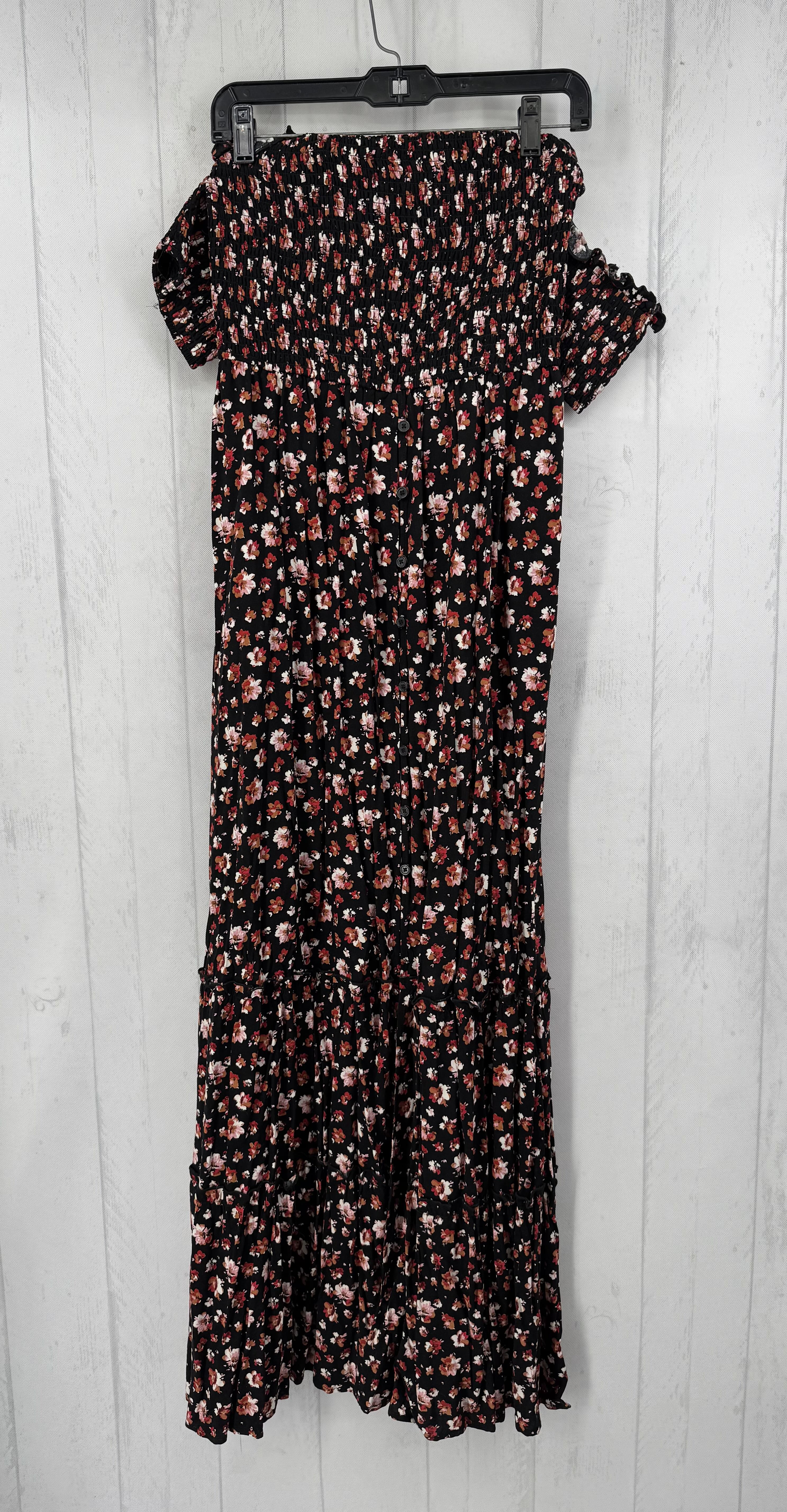 M smocked flo print s/s dress