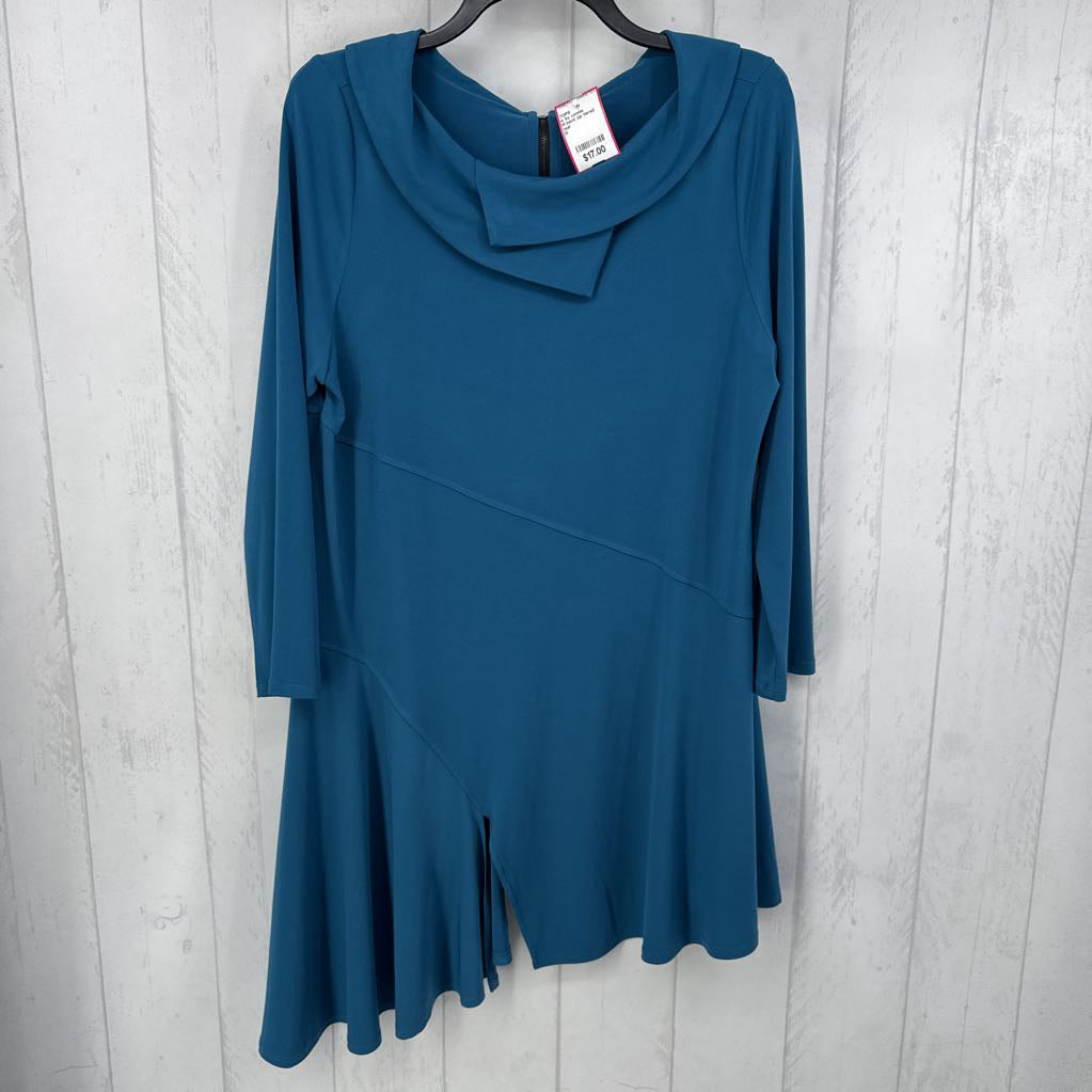 M back zip tiered l/s tunic