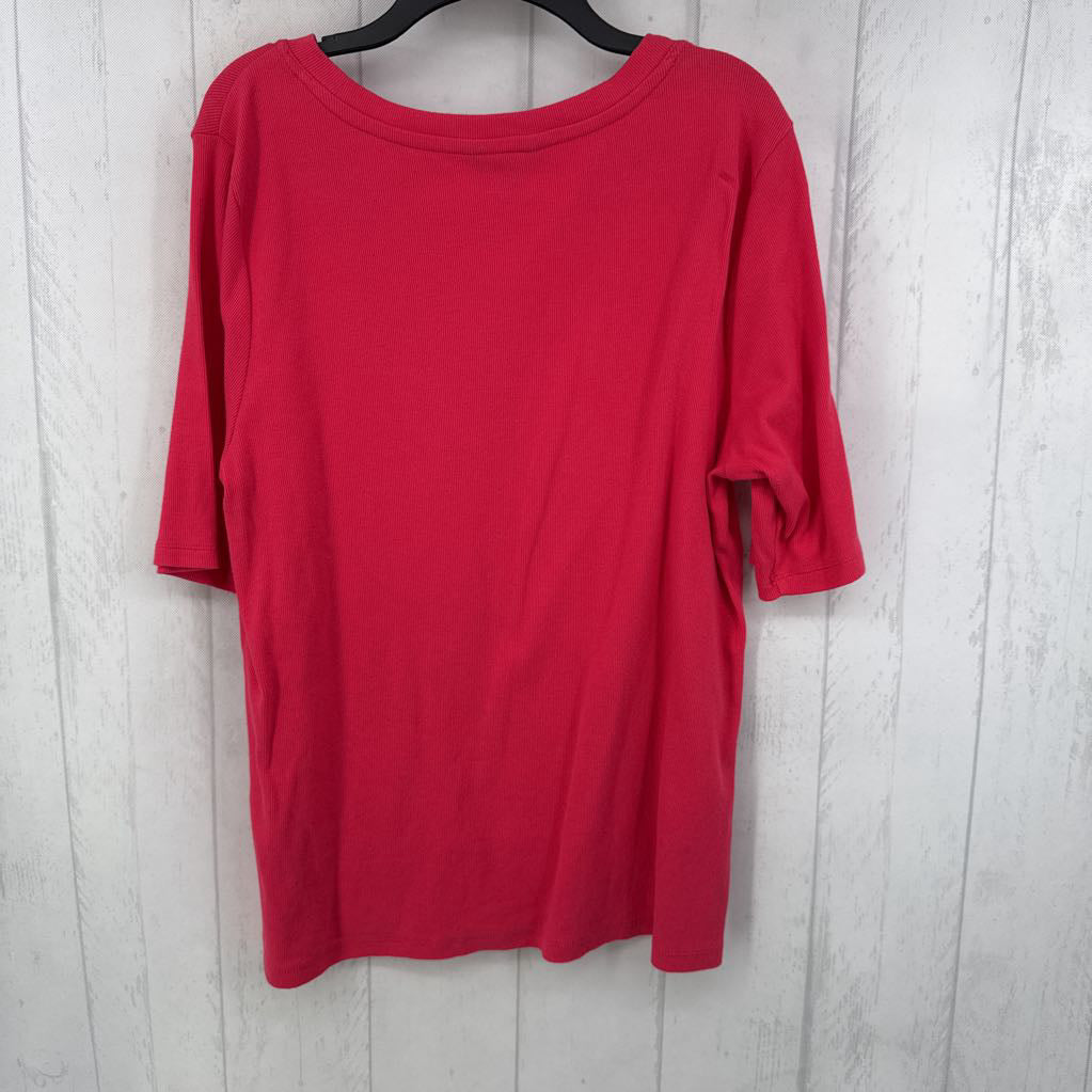 XXL rib kniw elbow slv top