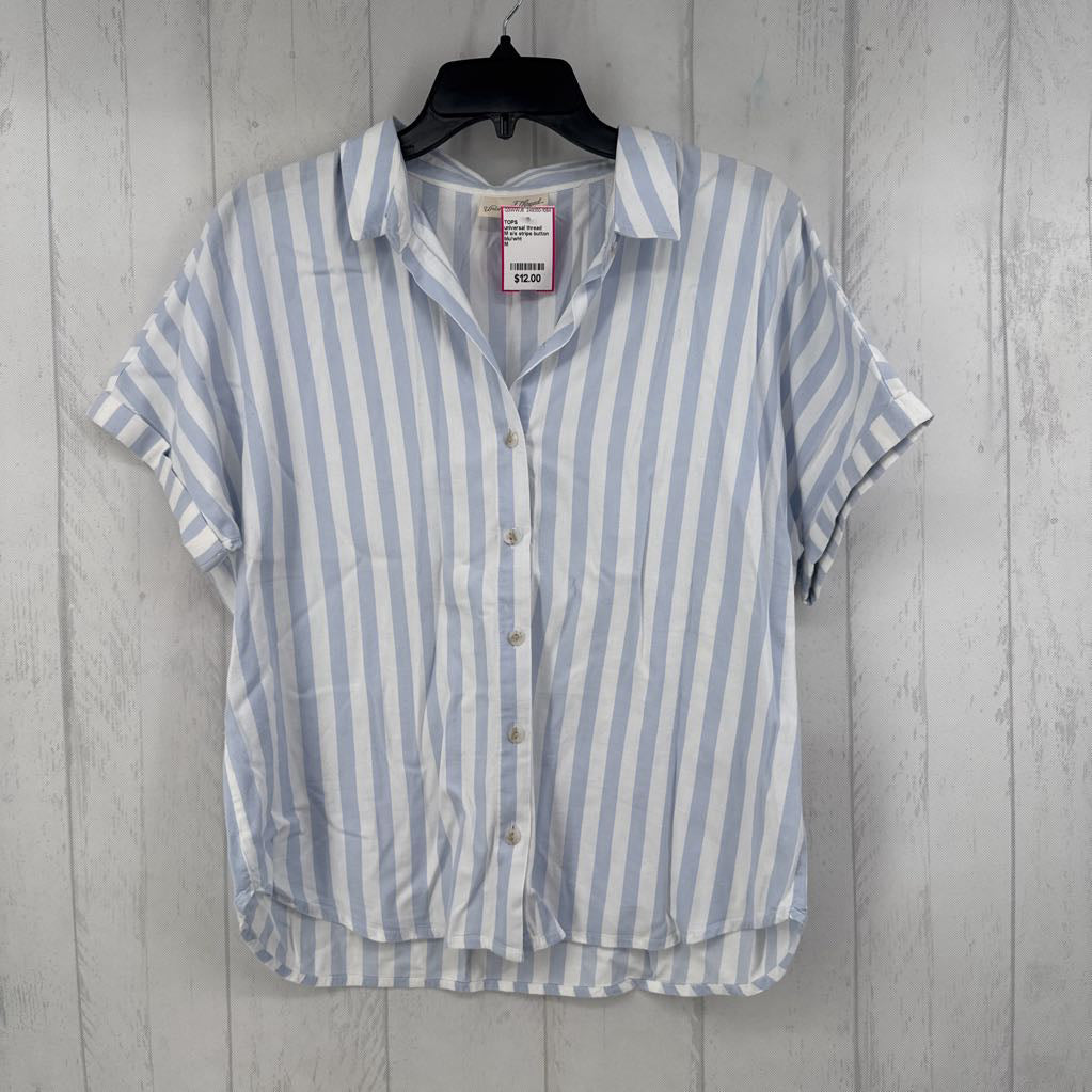 M s/s stripe button shirt