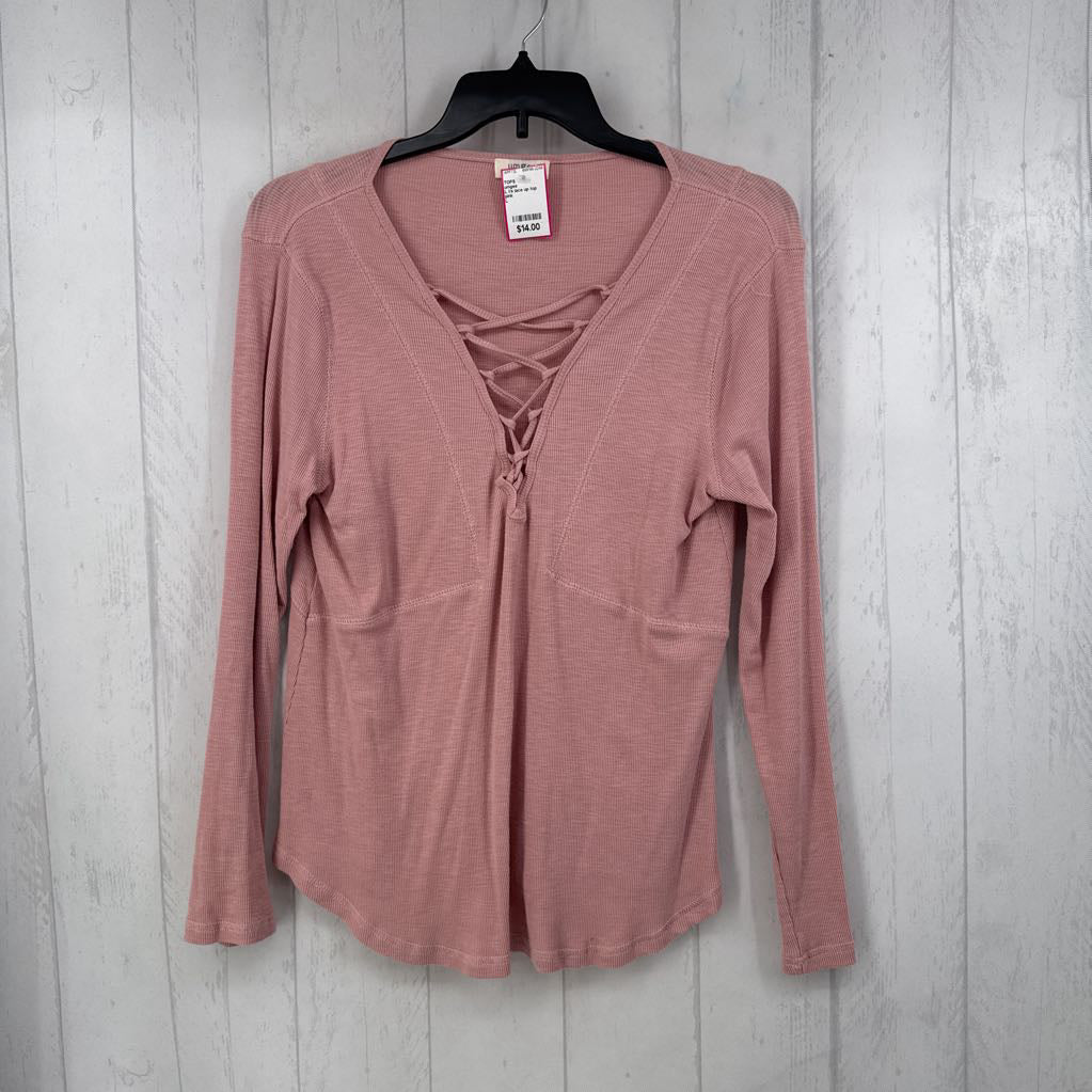 L l/s lace up top